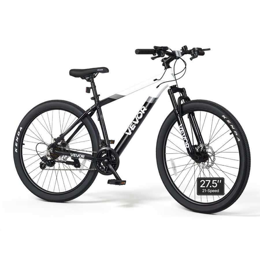 VEVOR Mountain Bike for Men and Women 70 cm Outdoor Bicycle 21 Speeds, Adult Bikes with Front Suspension, Adjustable Saddle, All-Terrain Tires, Aluminum Alloy Frame, Dual Disc Brake, Pre-Assembled
