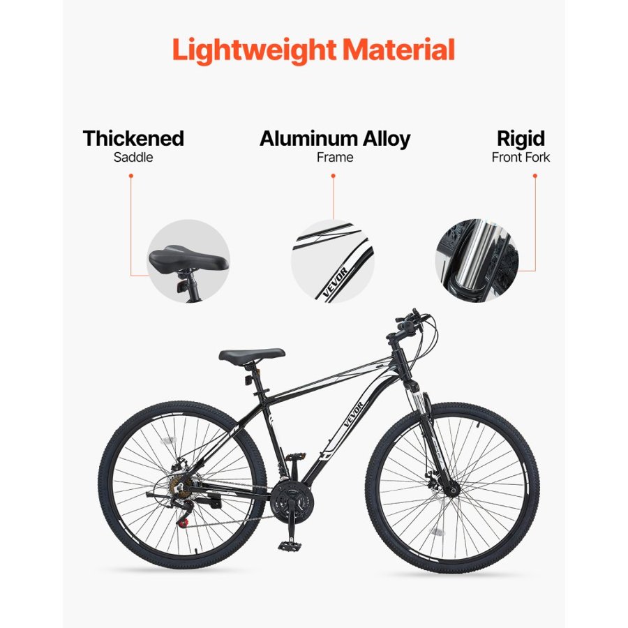 VEVOR Mountain Bike With Front Suspension – 21-Speed