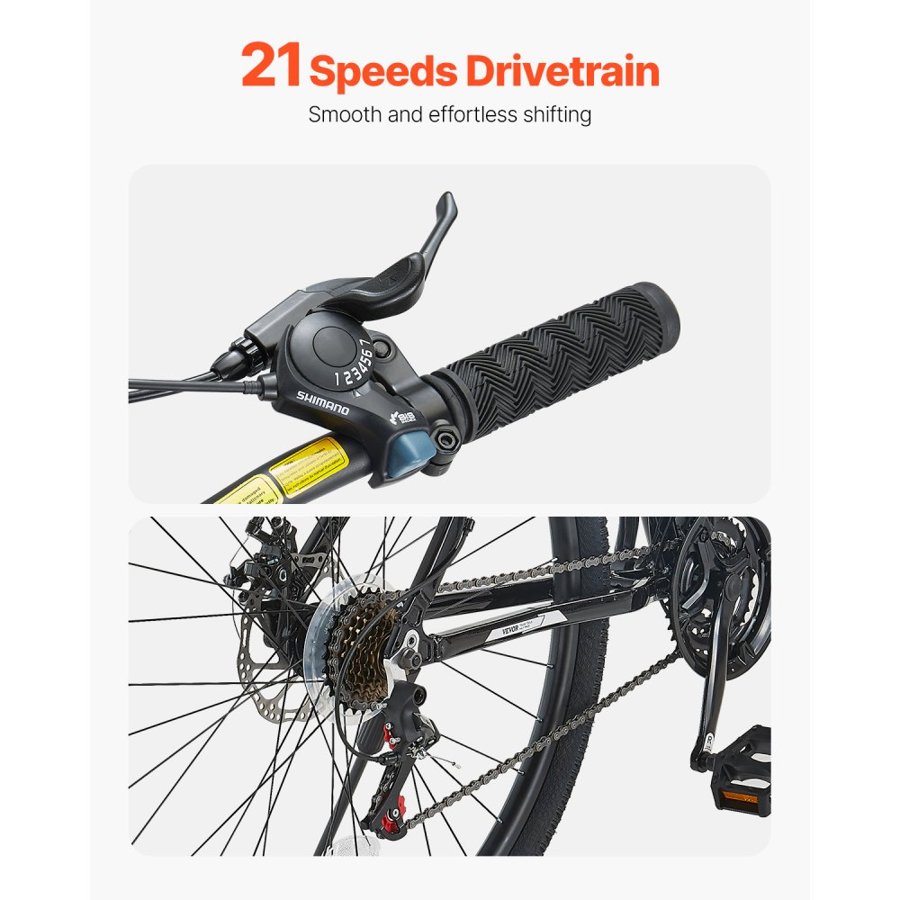 VEVOR Mountain Bike With Front Suspension – 21-Speed