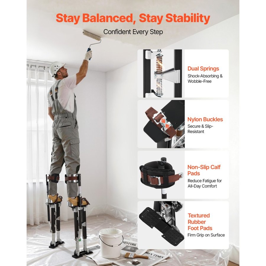 VEVOR Aluminum Drywall Stilts – 485-790 mm, 103kg Load