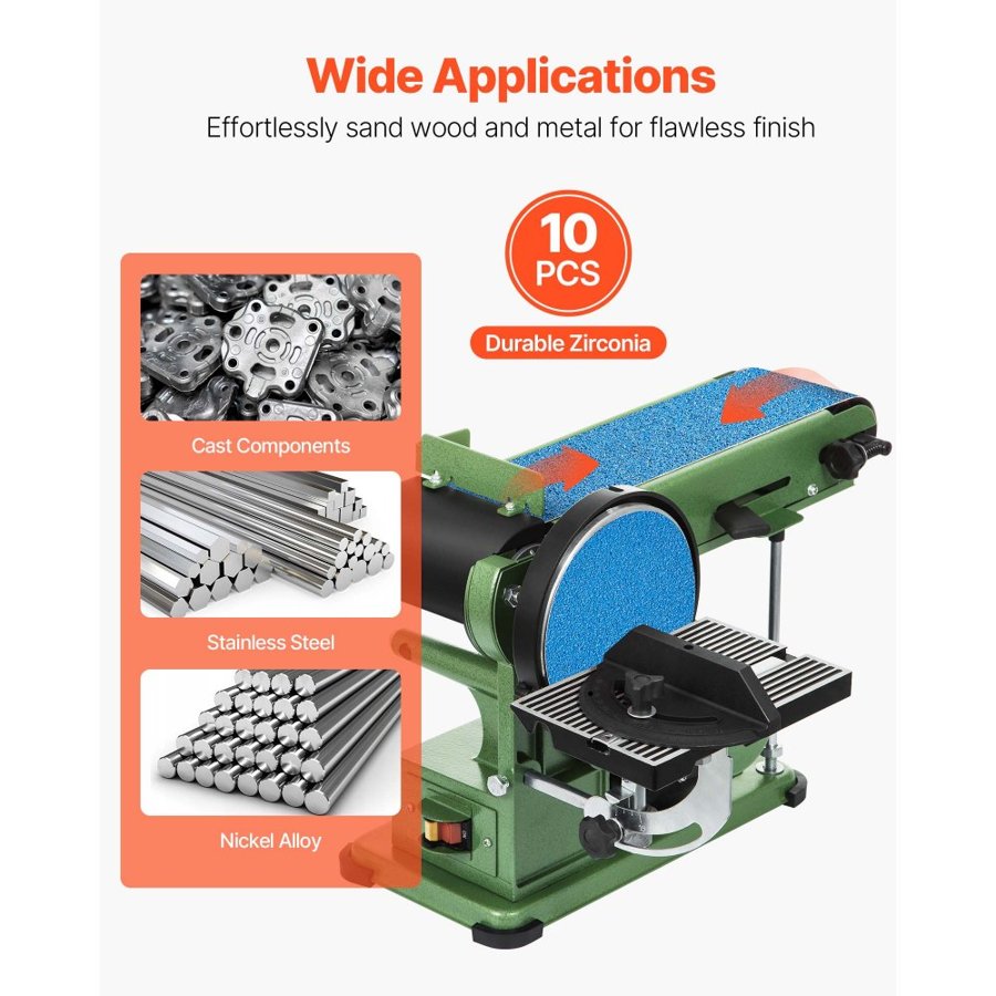 VEVOR Sanding Belts, 100 x 915mm Belt Sander Sanding Belts, 10PCS (2 of Each 40 60 80 120 240 Grits) Zirconia for Knife Sharpening, Metal Polishing, Stainless Steel, Nickel Alloy Finishing