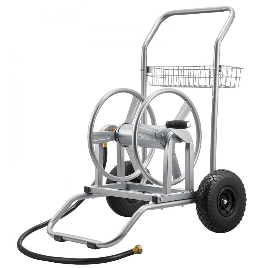 VEVOR 300 ft Hose Reel Cart – 2 Wheels, Heavy-Duty Basket