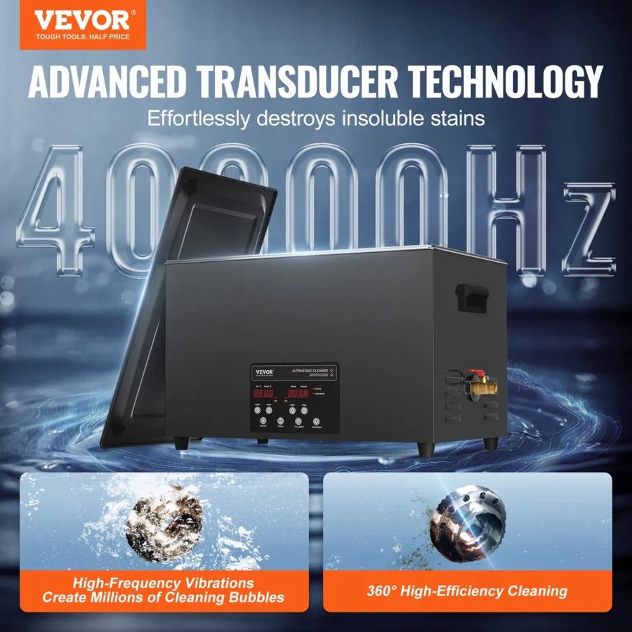 VEVOR Professional Ultrasonic Cleaner – 30L, 600W, 40kHz