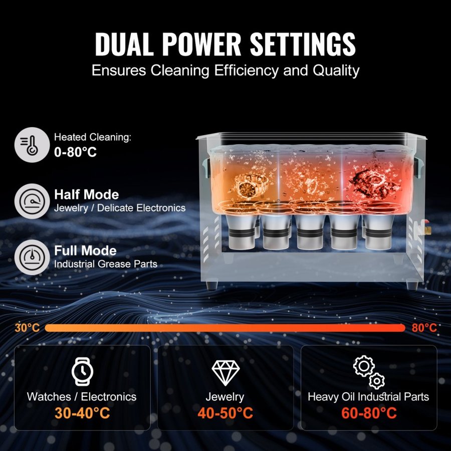 VEVOR Professional Ultrasonic Cleaner – 30L, 600W, 40kHz