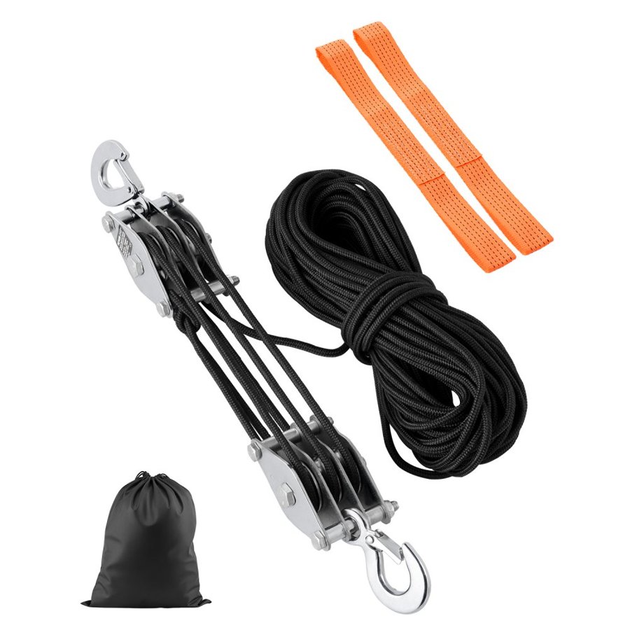 VEVOR Rope Hoist Pulley System - 4400 lbs, 100 FT Length