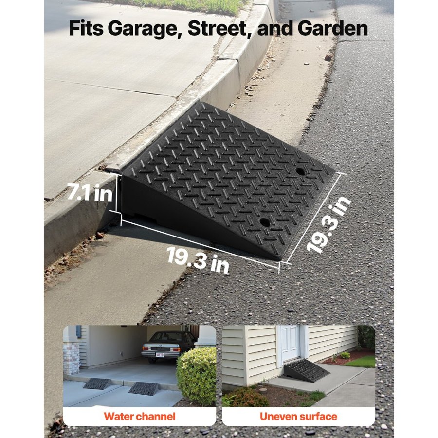 VEVOR Driveway Curb Ramp – 7000 lbs, 7-Inch Rise, 2 Pack