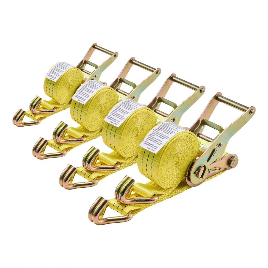 VEVOR J Hook Ratchet Straps – 1.5 in x 10 ft, 4 Pack