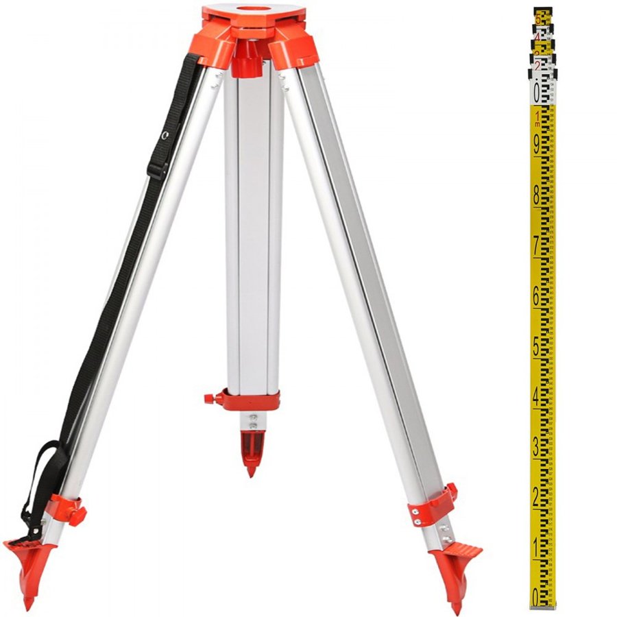 VEVOR Laser Level Tripod and Staff – 1.65M Tripod, 5M Staff