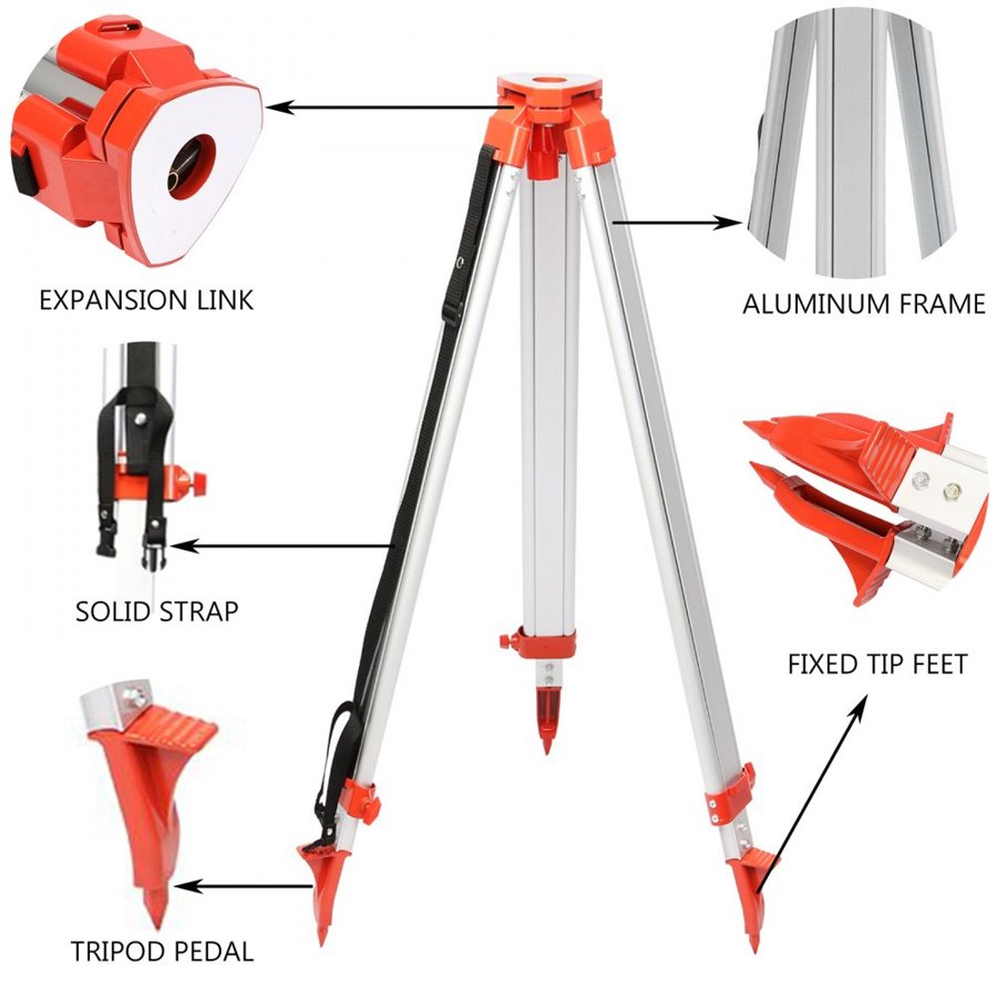 VEVOR Laser Level Tripod and Staff – 1.65M Tripod, 5M Staff