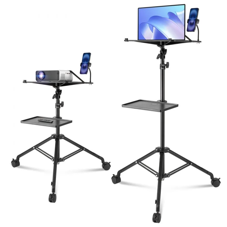 VEVOR Projector Stand With Wheels – 31.3 to 67.3", 2 Trays