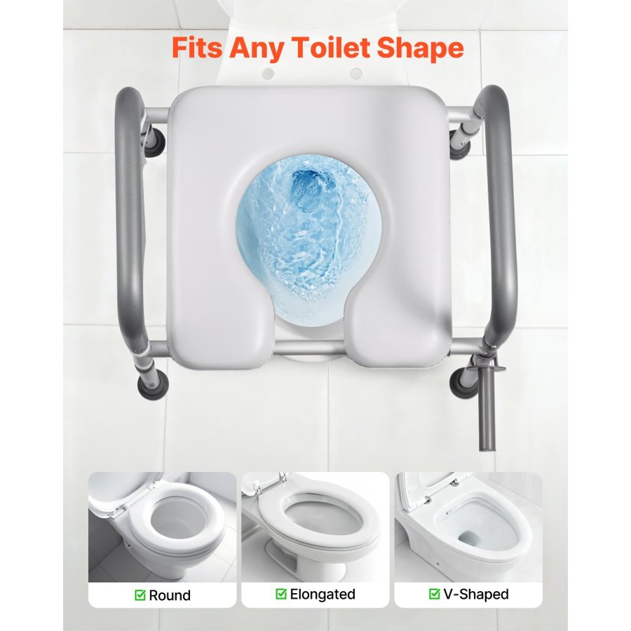 VEVOR Toilet Riser with Arms and Legs – 400 lbs Adjustable