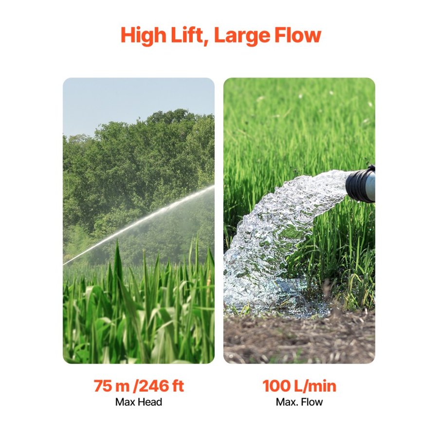 VEVOR Stainless Steel Deep Well Submersible Pump – 1100W