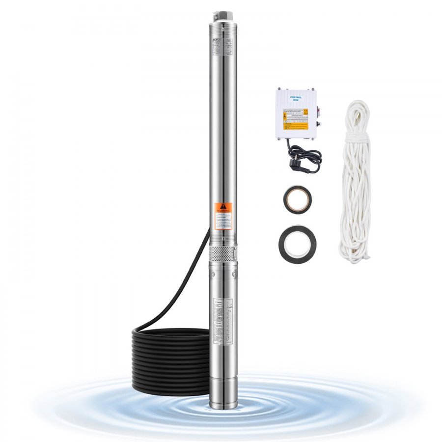 VEVOR Deep Submersible Well Pump – 550W, 100 L/min, IP68