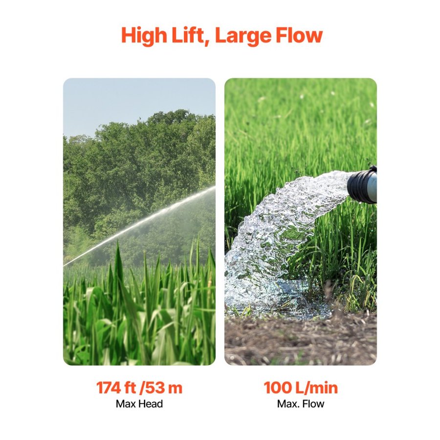 VEVOR Deep Submersible Well Pump – 550W, 100 L/min, IP68
