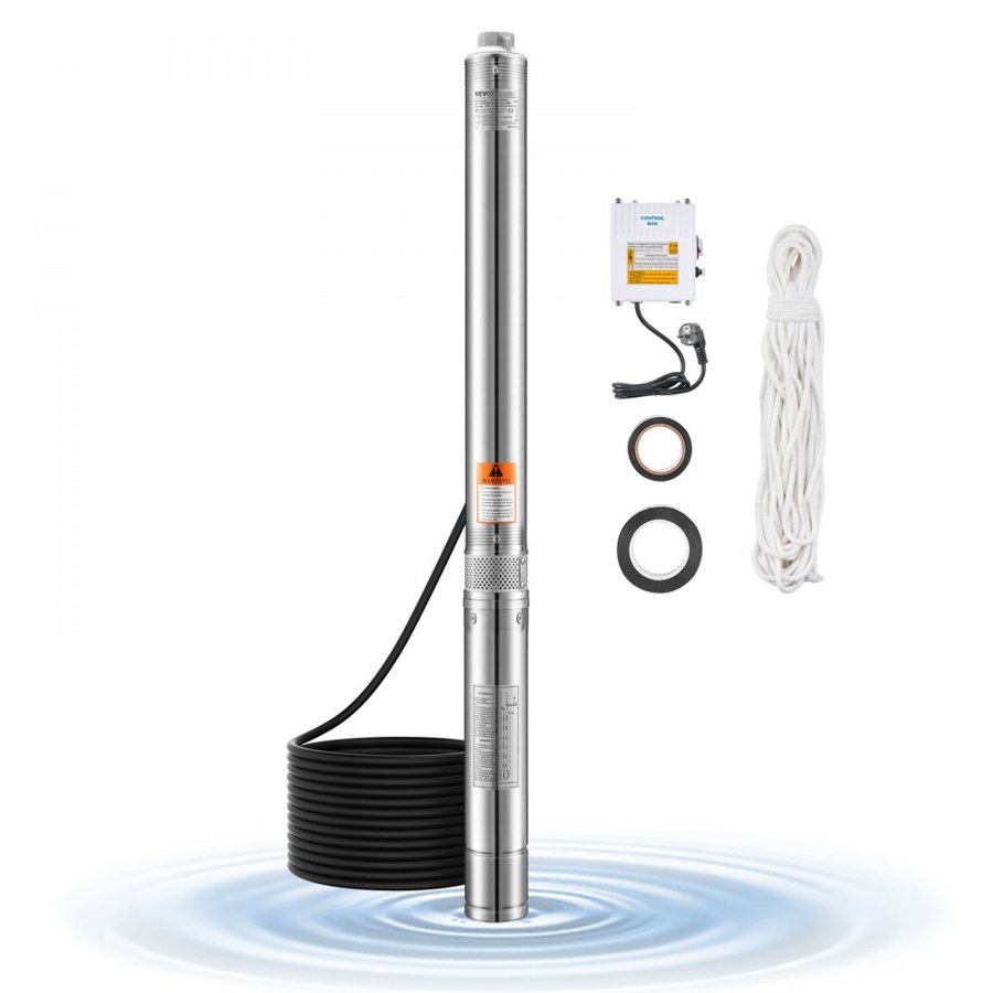 VEVOR Deep Well Submersible Water Pump – 550W, 65 L/min