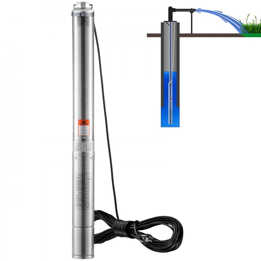 VEVOR Deep Water Submersible Pump – 2200W, 144 m Head, IP68