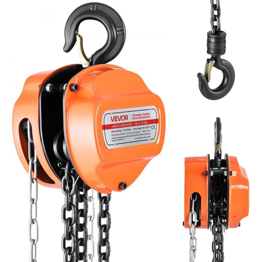 VEVOR Manual Chain Block – 1 Ton, 20 FT, 2200 LBS, 340N
