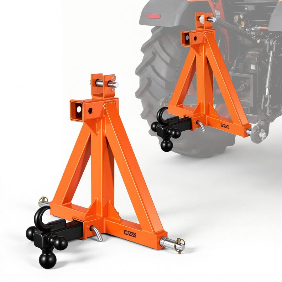 VEVOR 3 Point 2" Receiver Trailer Hitch – Cat 1, 3 Balls