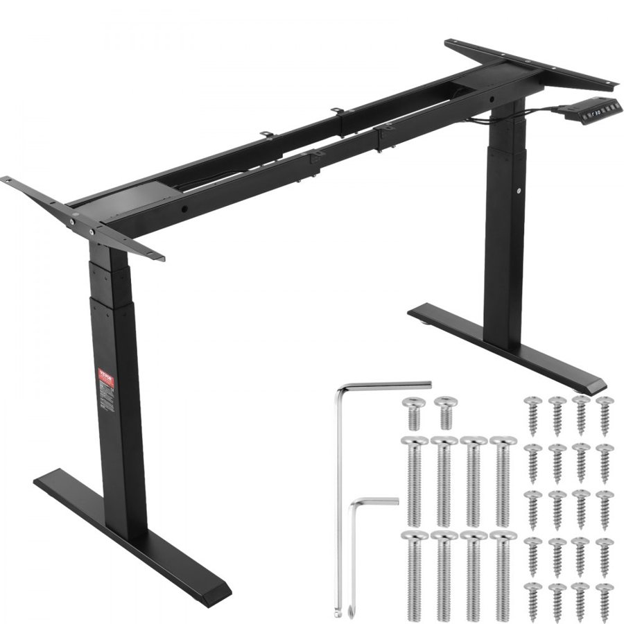 VEVOR Dual Motor Standing Desk Frame – 65- 129 cm H, Black
