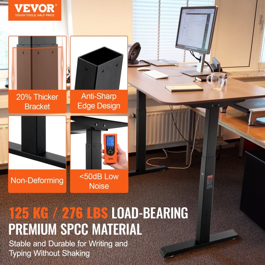 VEVOR Dual Motor Electric Standing Desk Frame – 70-117 cm