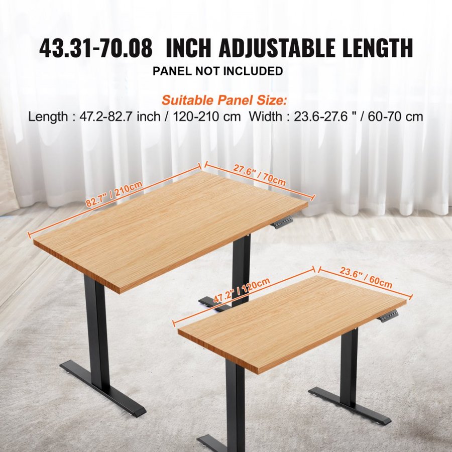 VEVOR Dual Motor Electric Standing Desk Frame – 70-117 cm