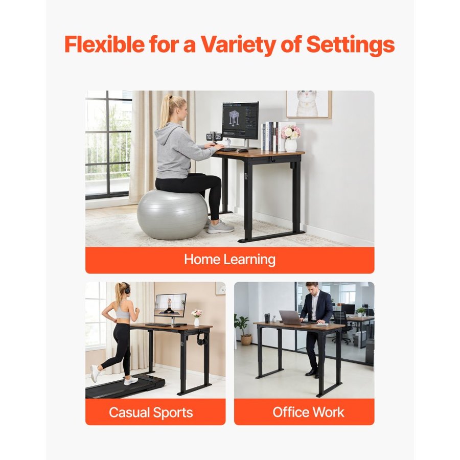 VEVOR 4 Leg Standing Desk Frame – Dual Motor, 70-117 cm