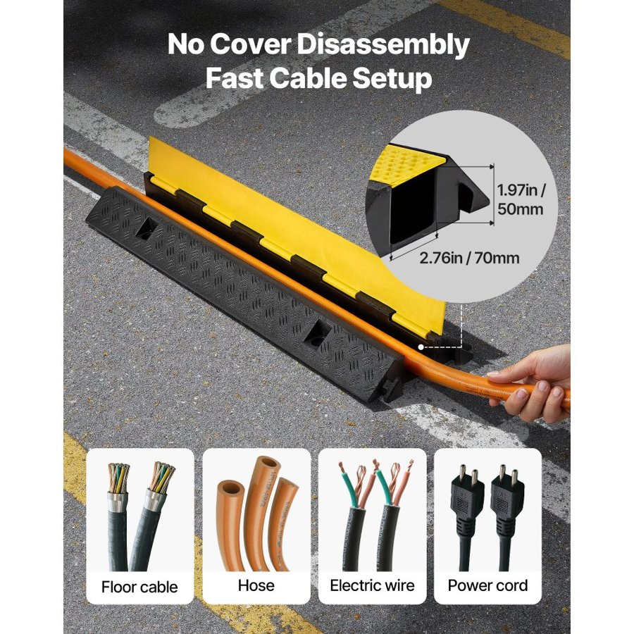 VEVOR Electric Cable Floor Protectors – 22,000 lbs Ramp