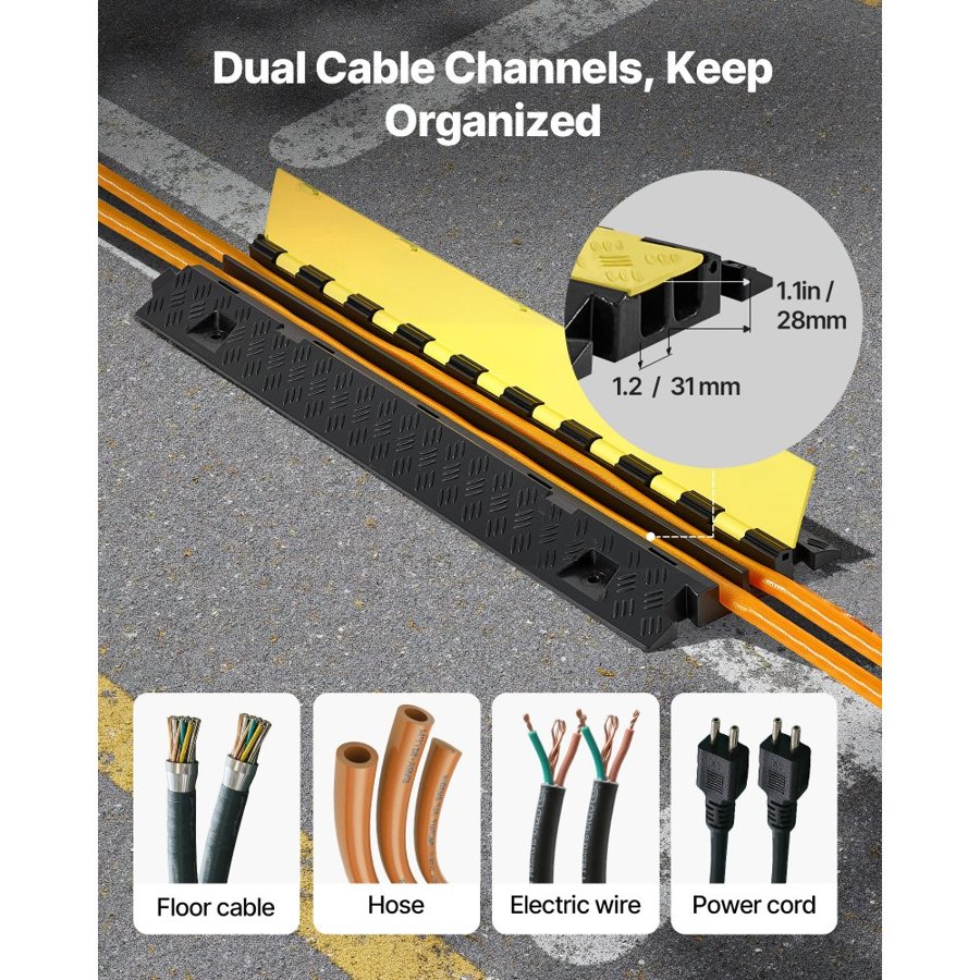 VEVOR Heavy Duty Cable Protector Ramps – 22,000 lbs Load