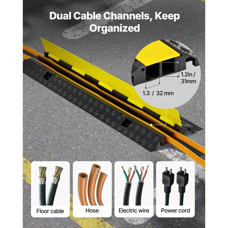 VEVOR Heavy Duty Cable Protector Ramp – 22,000 LBS, 1 Pack