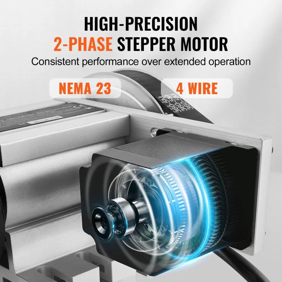 VEVOR Dividing Head, K11-100mm 3-Jaw Chuck, CNC Router Milling Machine Rotational Axis 4th Axis A Axis Indexing Head, 66 mm(2.6")/65 mm Center Height MT2 Tailstock 6:1 Gear Ratio, Universal for Engraving