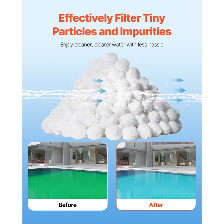 VEVOR Pool Filter Balls for Sand Filter – 3.5 LBS, 100%