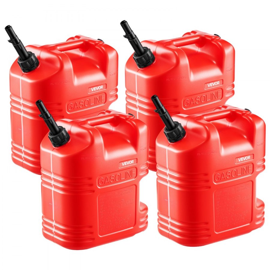 VEVOR 5 Gal Gas Tank – 4PCS, 15L/min Flow, 2mm HDPE Walls