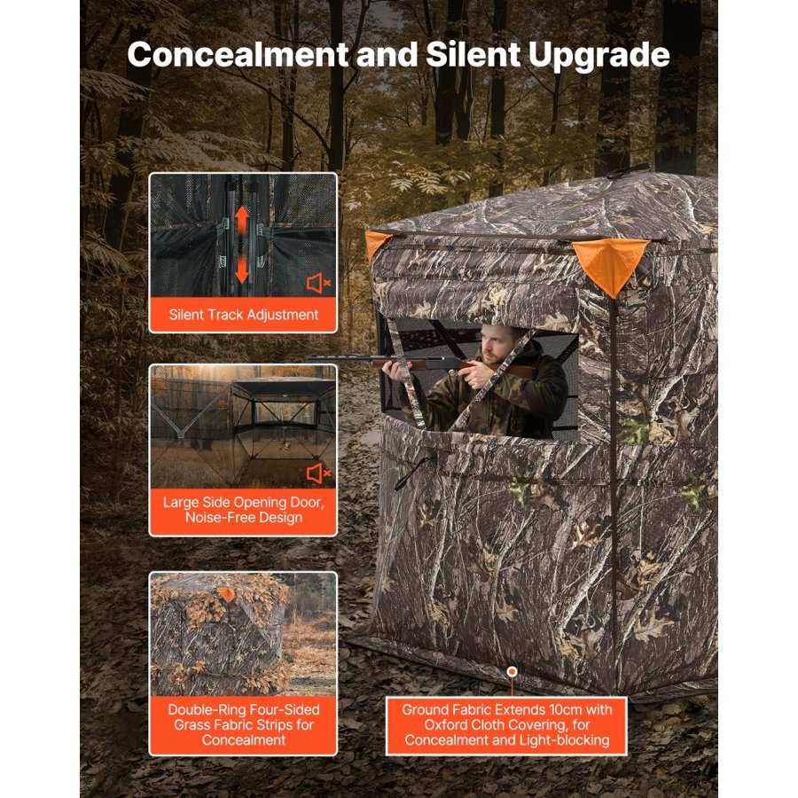 VEVOR Portable Hunting Blinds – 58x58x67 in, 270°- 360° view