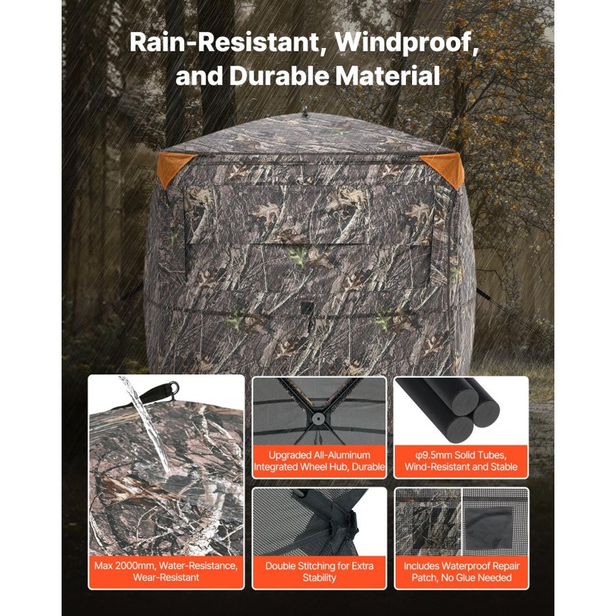VEVOR Portable Hunting Blinds – 58x58x67 in, 270°- 360° view