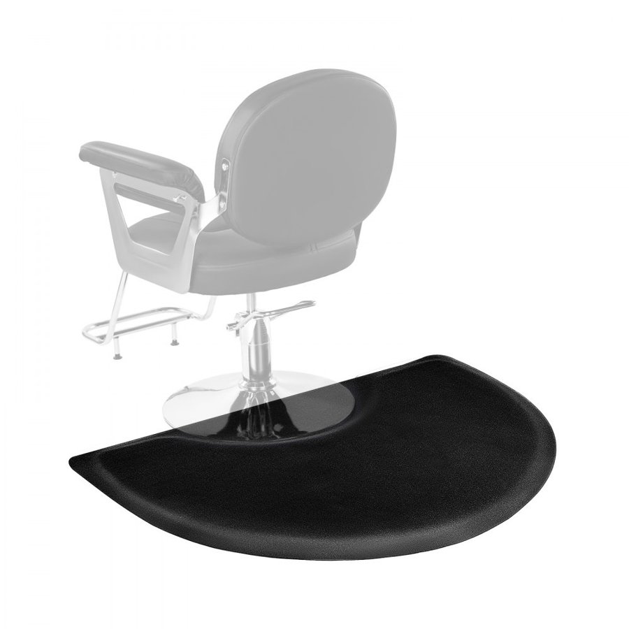 VEVOR Salon Mat for Hair Stylist, 1220 x 905 mm  Semi-circle Salon Chair Mat, 13mm Thickened Anti Fatigue Barber Shop Floor Mat with Round Cut Out, Easy-to-Clean PVC Surface & Anti-Trip Beveled Edges