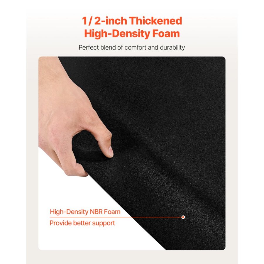 VEVOR Salon Mat for Hair Stylist, 1225 x 1505 mm Hexagon Salon Chair Mat Anti Fatigue, 13mm Thickened Barber Shop Floor Mat with Round Cut Out, Easy-to-Clean PVC Surface & Anti-Trip Beveled Edges