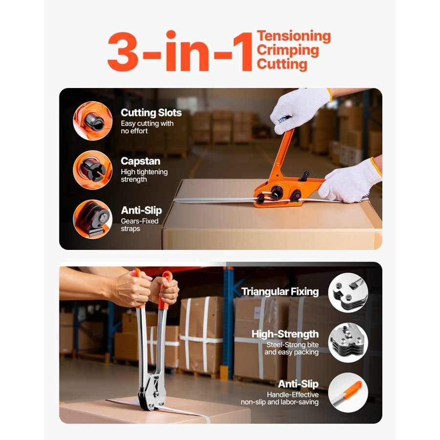 VEVOR Banding Strapping Kit – 975m PP Strap, 300 lbs