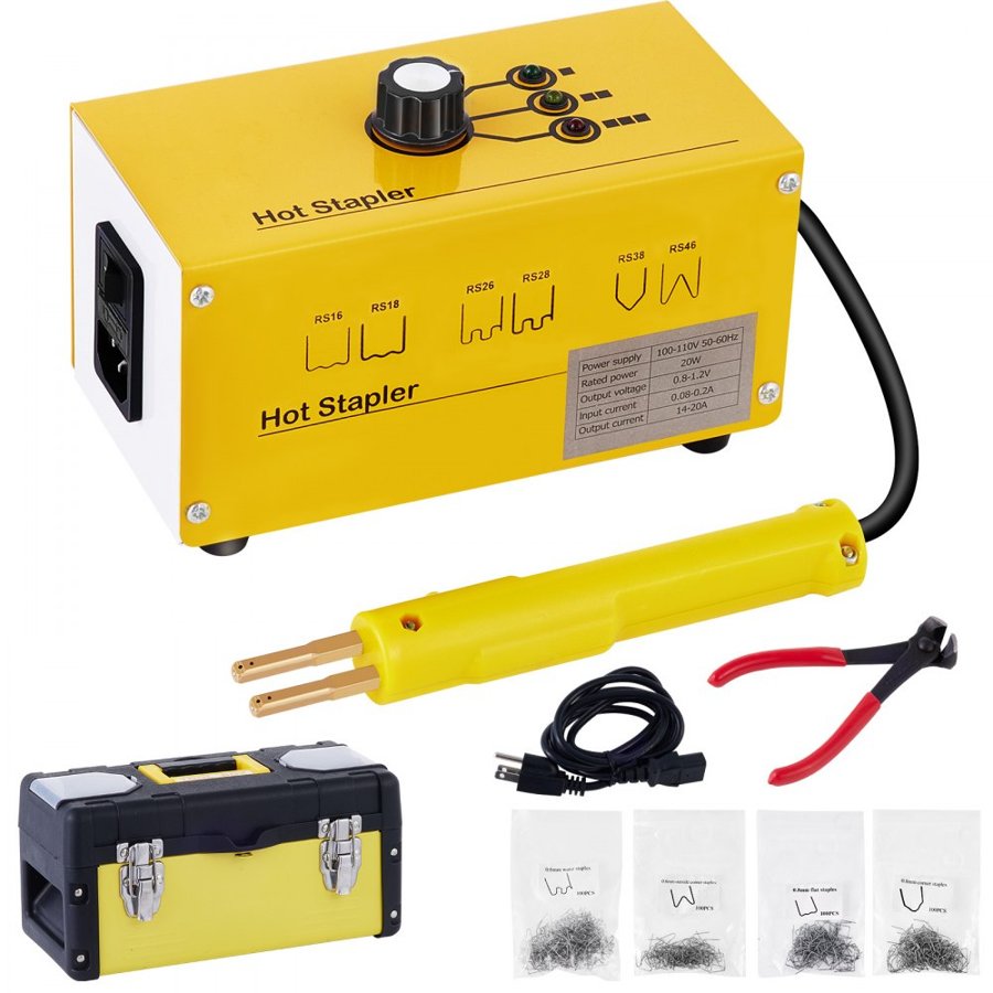 VEVOR 220V plastic welding machine hot staple gun hot stapler hot stapler plastic repair kit plastic welder 600 Staples 3 Heat Settings