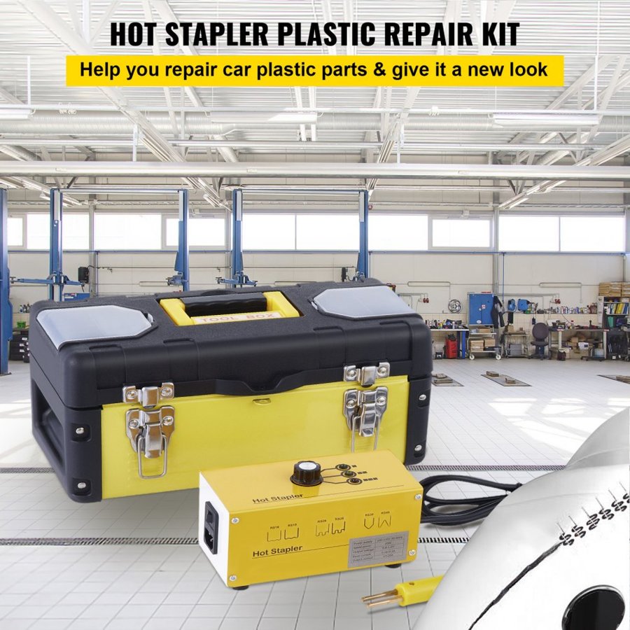 VEVOR 220V plastic welding machine hot staple gun hot stapler hot stapler plastic repair kit plastic welder 600 Staples 3 Heat Settings