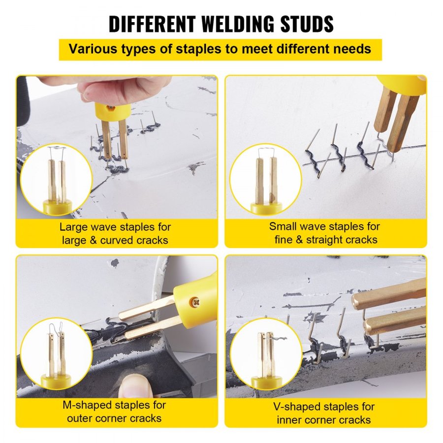 VEVOR 220V plastic welding machine hot staple gun hot stapler hot stapler plastic repair kit plastic welder 600 Staples 3 Heat Settings