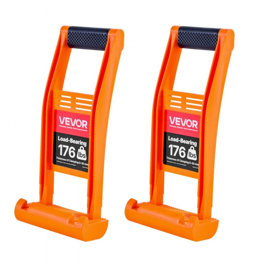 VEVOR Drywall Carrier, 2 Pack Plywood Carriers Handles, ABS Plastic Panel Carrier Tool with 79.8 kg Load Bearing, Lift and Carry Panel Mover for Plywood, Drywall, Particleboard, Tempered Glass