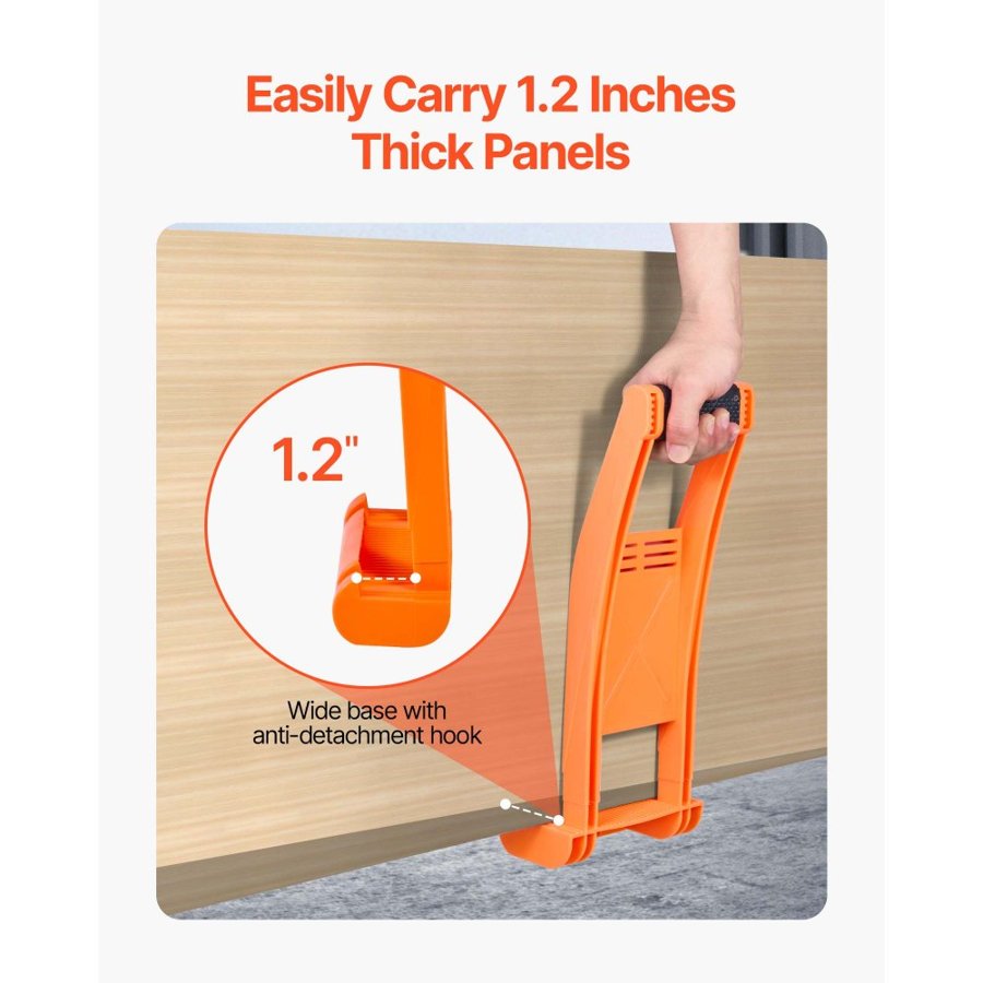 VEVOR Drywall Carrier, 2 Pack Plywood Carriers Handles, ABS Plastic Panel Carrier Tool with 79.8 kg Load Bearing, Lift and Carry Panel Mover for Plywood, Drywall, Particleboard, Tempered Glass