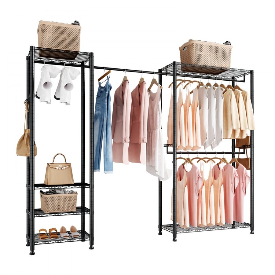 VEVOR Freestanding Clothes Rack with Shelves – 800 lbs