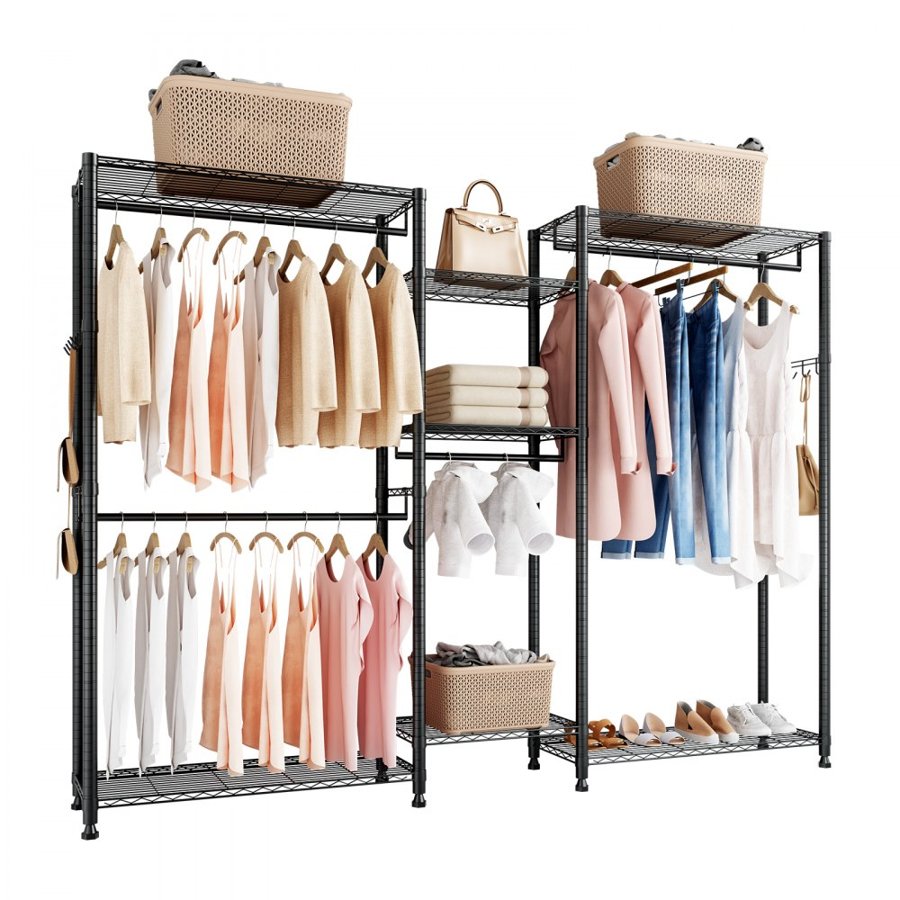 VEVOR Adjustable Height Garment Rack – 7 Tiers, 850 LBS