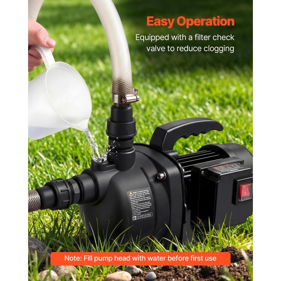 VEVOR 800W Shallow Well Jet Pump – 3300 L/H, 44m Head