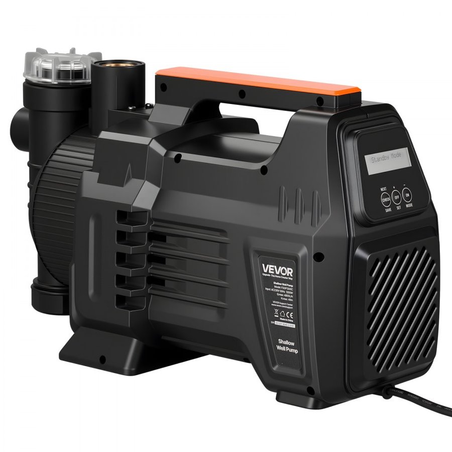 VEVOR Shallow Well Jet Water Pump – 1300W, 4800L/H
