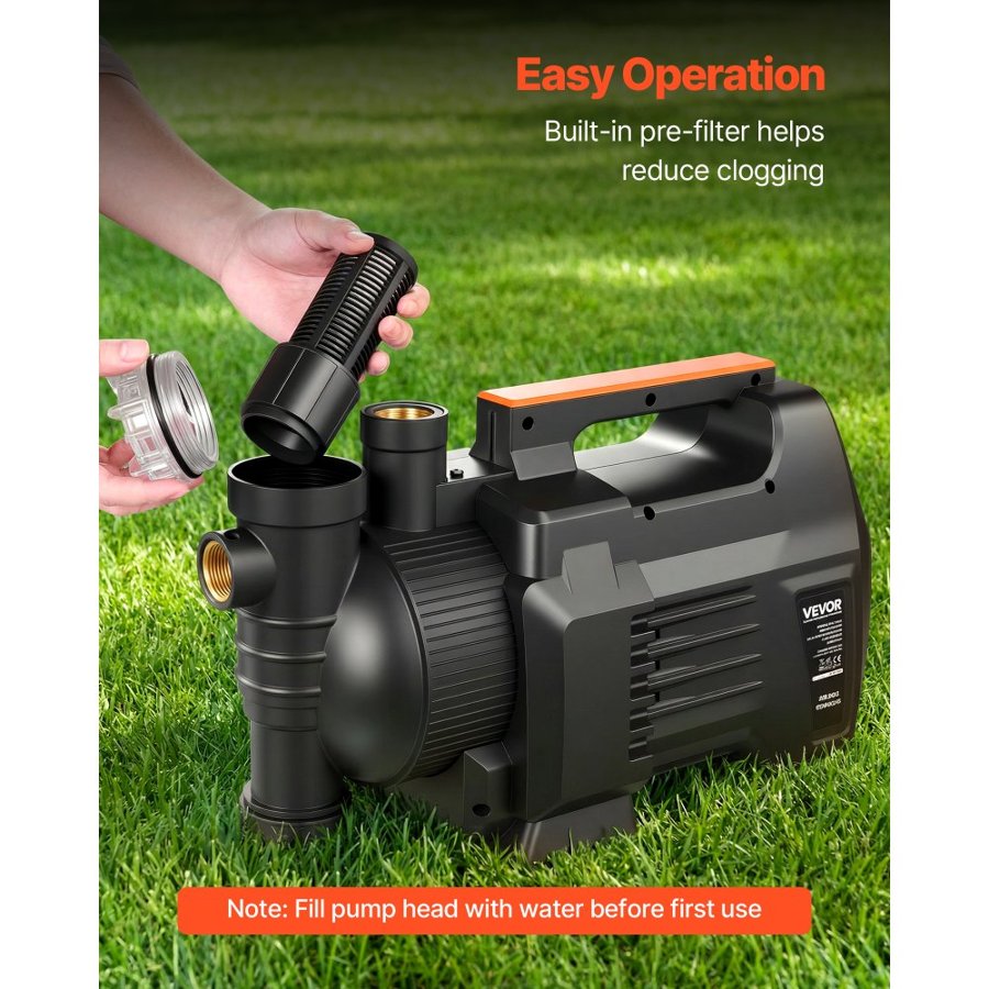 VEVOR Shallow Well Jet Water Pump – 1300W, 4800L/H