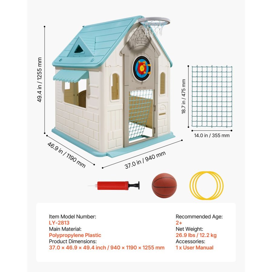 VEVOR Cottage Play House – 5-In-1, PP Plastic Set Kit