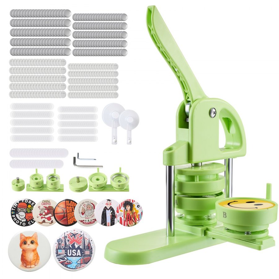 VEVOR Button Pin Maker - 1.26" & 2.28" Buttons, 200pcs