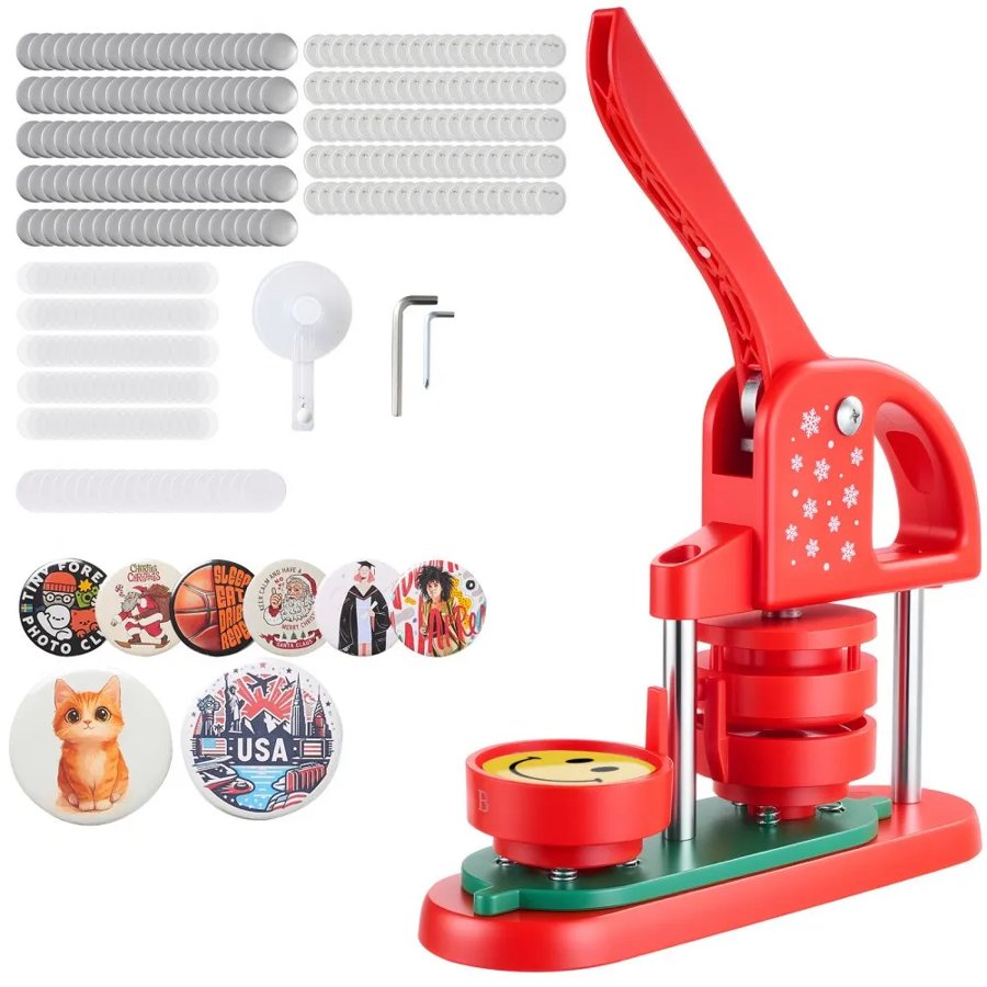 VEVOR Custom Pin Maker – 2.8" Button Machine, 100 Parts